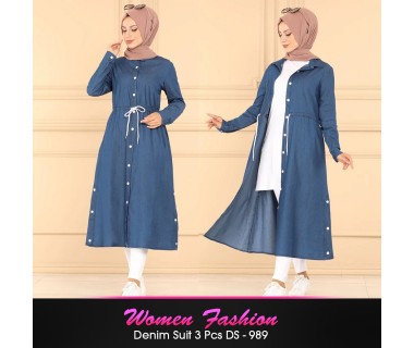 Women Fashion Denim Suit 3 Pcs DS - 989 Women Fashion Denim Suit 3 Pcs DS - 989